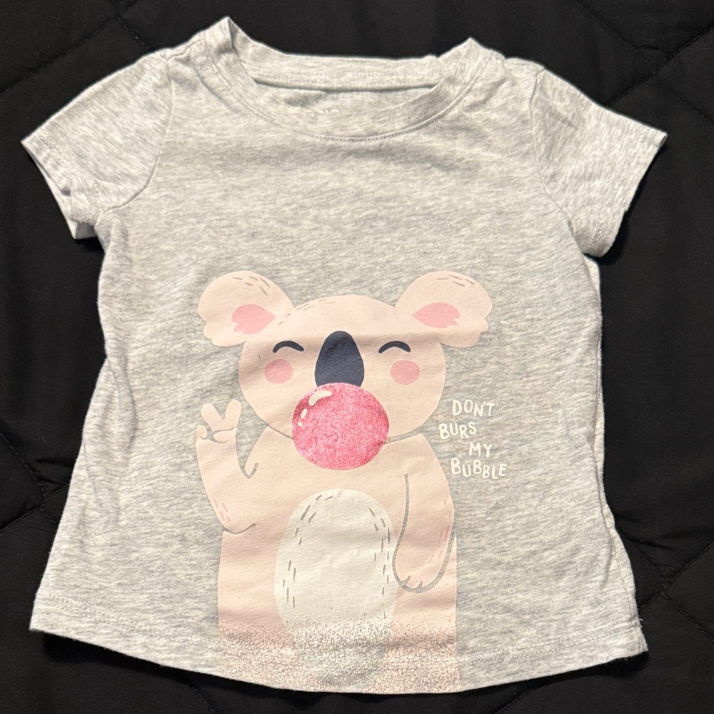 Gray Koala Graphic Kids T-Shirt